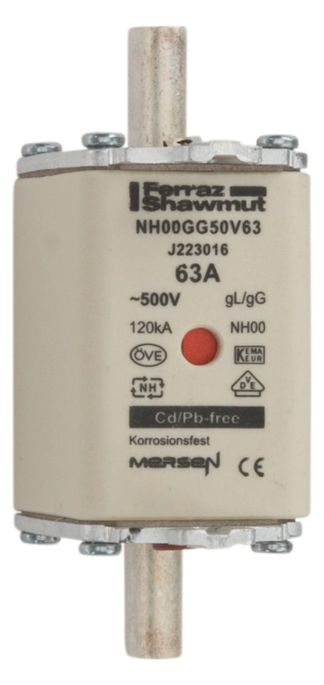 MERSEN NH-Sicherungseinsatz 63A NH00 gG NH00GG50V63 500VAC Kombik