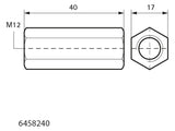 Walraven Gewindemuffe BUP 40x17x17 M12 x 40 mm | 6458240