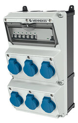 MENNEKES Steckdosen-Kombi Kst gr IP44 AMAXX 930001 6Steckd LS-Schalter