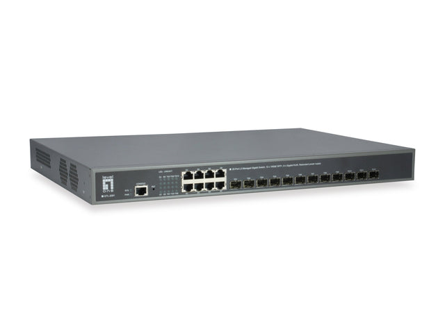 20-Port L3 Managed Gigabit Switch, 12x 10G SFP+, 8x GE RJ45, Redundantes Netzteil Stück