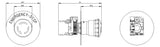 SIEMENS Drucktaster 1f rt rnd  22mm 1Ö 3SU1100-1HB20-1CG0 40x44mm IP67K
