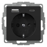 GIRA Steckdose 1f sw mt 1USB-A 1USB-C UP System 55 2459005 m.BS IP20