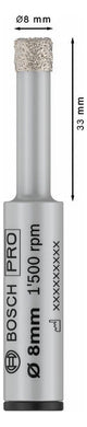 BOSCH-EW Diamant-Bohrkrone  8x33mm 13 mm PRO CERAMIC DRY Steckachse
