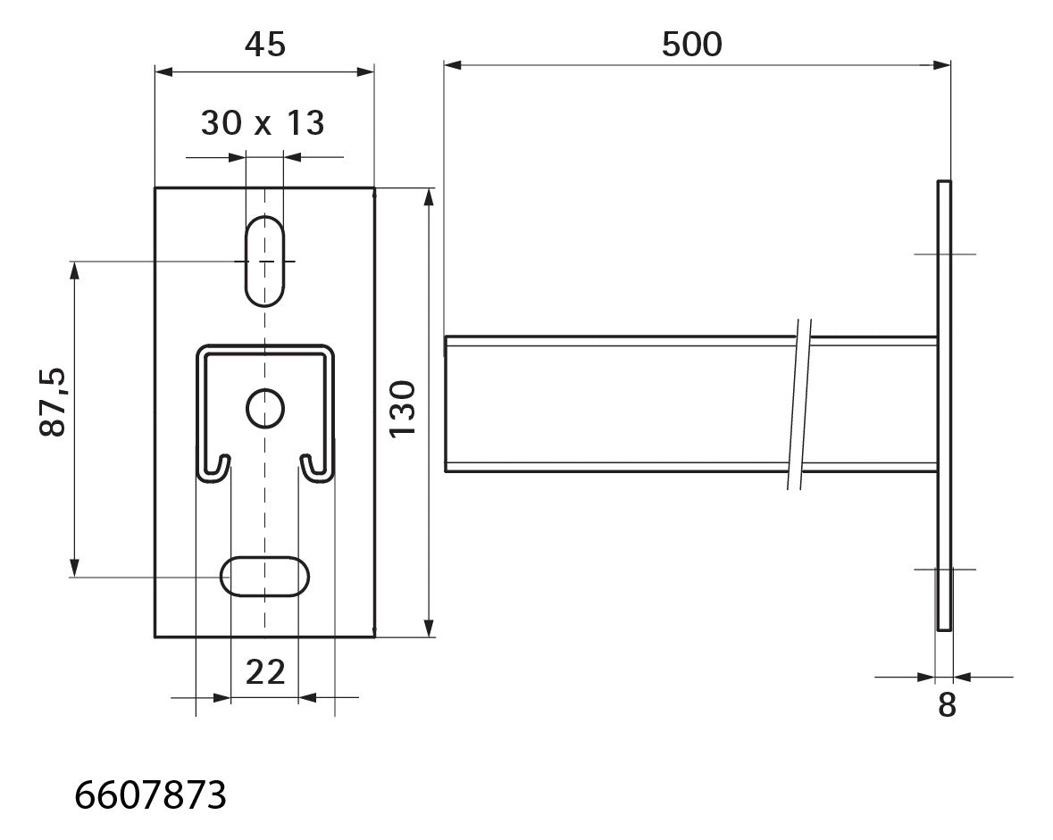 Walraven Wandkonsole RapidStrut 41x41 Edelstahl 1.4401 V4A - L: 500 mm | 6607873