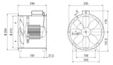 MAICO Ex-Ventilator 1/2  200mm 400V ST Axial DZR 20/2 B Ex e 1150cbm/h 65W