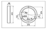 RIDI LED-Anbaustrahler 37W Konv 1LED ws ADLR 410/6000-830 OS 3000K ws 4732lm ws