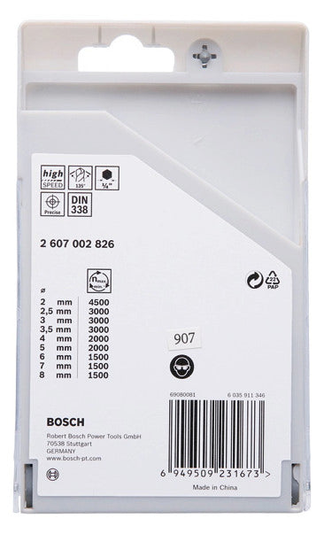 BOSCH-EW Bohrerset 9tlg Bohrer 9xHSS 2607002826