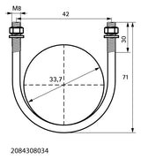 Walraven Rundstahlbügel ev 1 Zoll 33,7 mm M8 inkl. 2x Muttern/U-Scheiben | 2084308034
