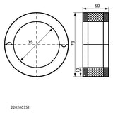 Walraven Kälterohrträger BISOFIX E19+ s1s2 L:50 -50/+110 C - 35,0 mm | 220200351