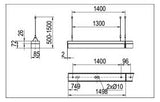 RIDI LED-Wannenleuchte 45W ws Konv LF-T16-S-R1X145/45ND-OE