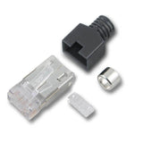 RJ45-Stewart Stecker STP, hellgrau, 50 Stück, 4 Elemente, Cat.5e Packung