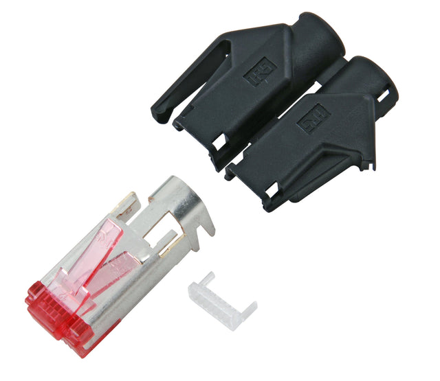 RJ45-Hirose Stecker STP, TM21 schwarz, 50 Stück, 3 Elemente, Cat. 6 Packung