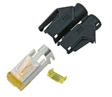 RJ45-Hirose Stecker STP, TM31 schwarz, 100 Stück, 3 Elemente, Cat.6A Packung