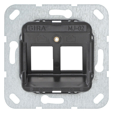 GIRA Zentralplatte Mod-Jack 2f sw Tragring 560200 ohne Beschriftungsfeld