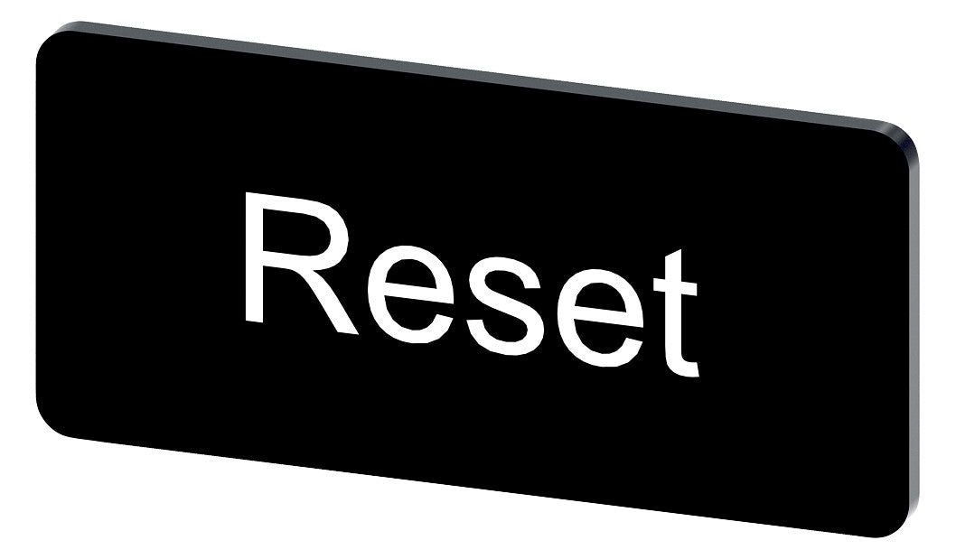 SIEMENS Bezeichnungsschild sw rechteck 3SU1900-0AC16-0DU0 RESET englisch