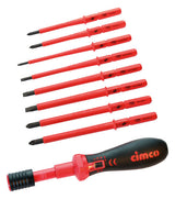 CIMCO Drehmoment-Schraubendreherset 9tlg 114806 2PH 2PZ 4Schlitz 1000V Tasche