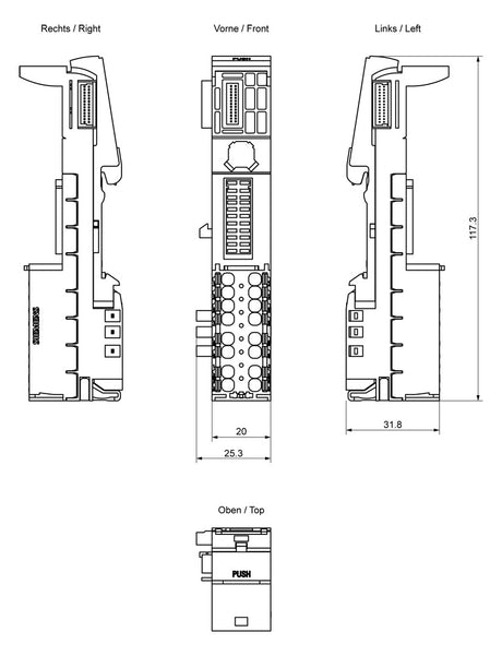 SIEMENS Baugruppenträger UC UC 1Steckpl 6ES7193-6BP20-0BF0 f.Tragschien FReinb