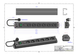 BACHMANN Steckdosenleiste 6f sw 2m 90° 300.011 m.Ein/Aus IP20 ÜSS