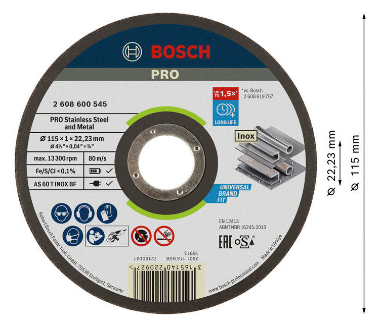 BOSCH-EW Trennscheibe 115x1mm 2608600545