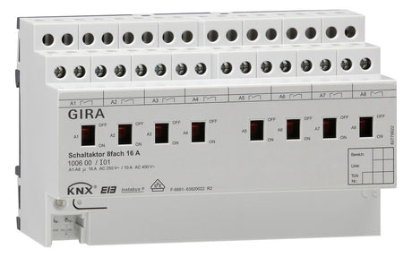 GIRA Schaltaktor KNX REG 8TE 8f 16A 24V 100600 3600W Handbedien