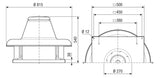MAICO Dachventilator  355mm 400V 250W vz DRD HT 35/4 3341cbm/h 200°C Stahlbl
