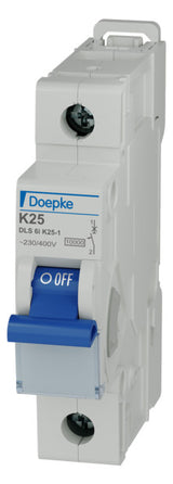 DOEPKE Leitungsschutzschalter UC K 25A DLS 6I K25-1 10KA 1p 230V 1TE 50Hz IP20