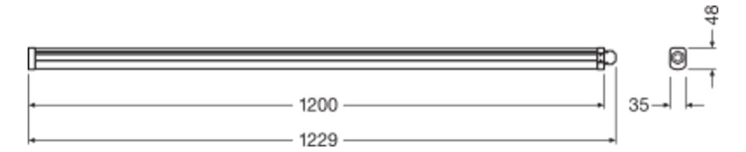 LEDVANCE LED-Feuchtraumleuchte 36W 4000K DP SLIM VALUE 1200 36 W 4000 K IP65 4000