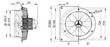 MAICO Axial-Wandventilator  600mm 400V DZQ 60/4 B 14560cbm/h 1370Upm IP55 60°C