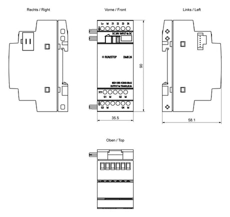 SIEMENS SPS-Digitales E/A-Modul 4Eing DC LOGO! 6ED1055-1CB00-0BA2 4Ausg 0,3A 24V