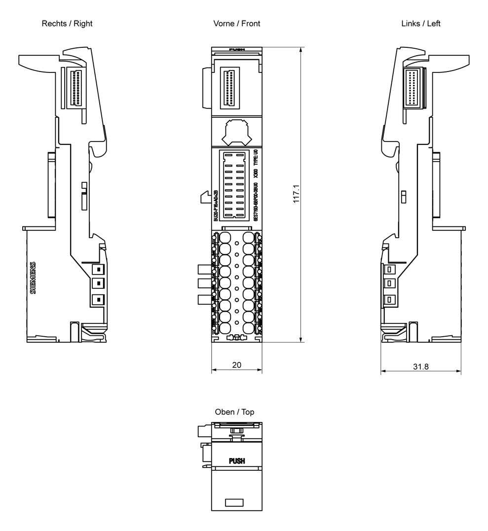 SIEMENS Baugruppenträger DC 1Steckpl 6ES7193-6BP00-0BU0 f.Tragschien FReinb