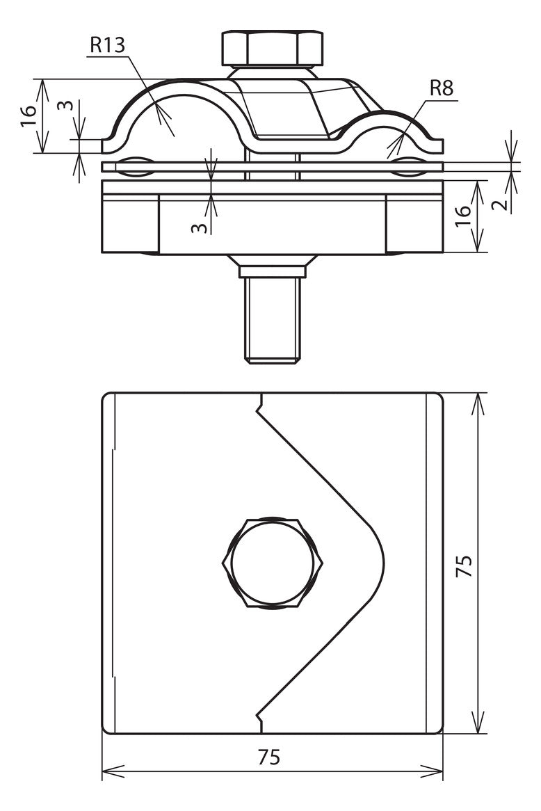 DEHN SE T/Kreuz/Parallelverbinder ST MAMVK 8.16 15.25 STTZN f/vz  16mm