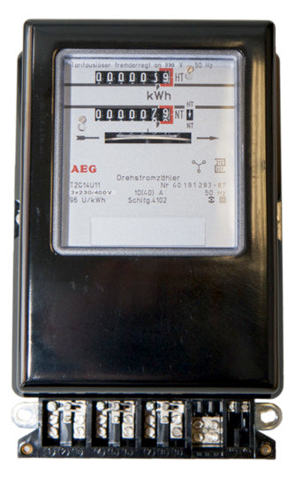 NZR Drehstromzähler 10A elektromech 60A DS-DT-Zähler mechanisch, geeicht analog