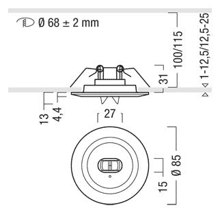 ZUMTOBEL LED-Sicherheitsleuchte 3,8W EB RESPRO MRCR ANT ECP WH 4000K 307lm