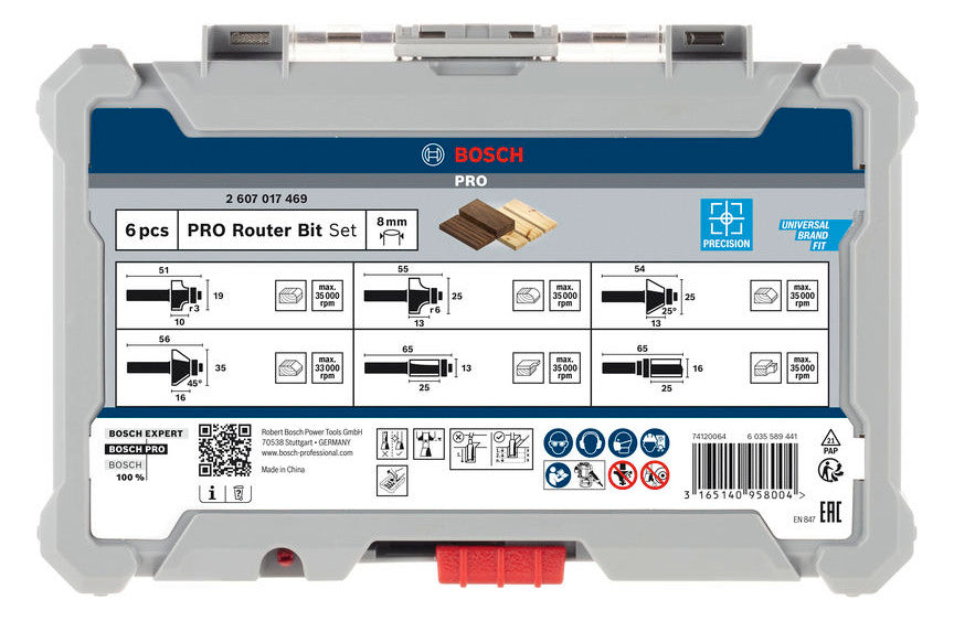 BOSCH-EW Fräserset 6tlg 2607017469