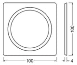 LEDVANCE Befestigungsset ws ST  68mm SPOT FRAME 100X100 1X D68 WT L100mm