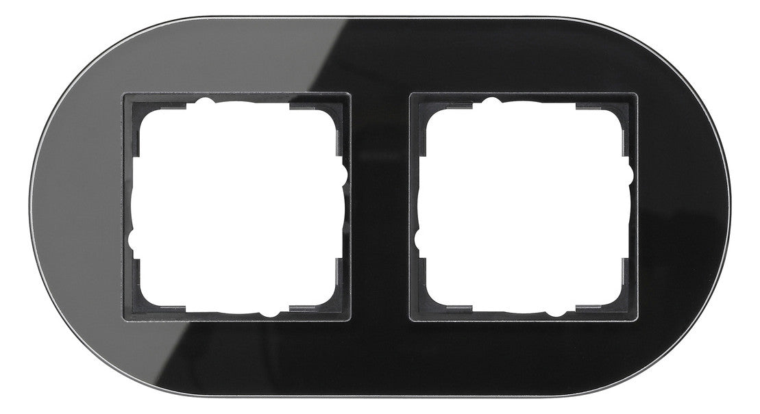 GIRA Rahmen 2f sw glas 0212135