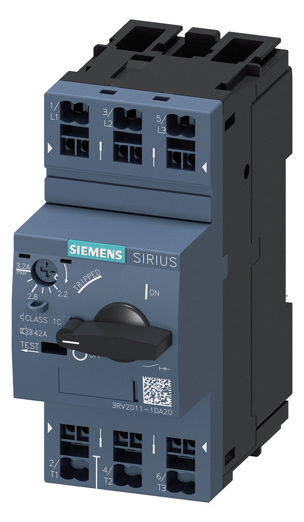 SIEMENS Motorschutzschalter 3p 2,2-3,2A 3RV2011-1DA20 3,2A/Iu 690V Einb IP20