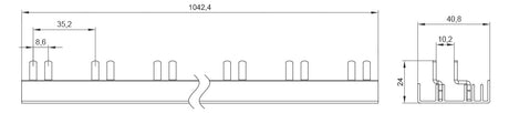SIEMENS Phasenschiene 1ph 1000mm 10qmm 5ST3776-0 Stift isol