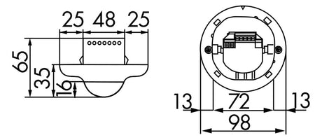 BEG Präsenzmelder 360° UP rws IP20 PD2-S-UP Präsenzmelder