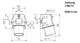 MENNEKES CEE-Aufbaugerätestecker 3p 16A 844 230V/bl 6h IP44 Schraubkl rechtw