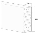 GGK Leitungsführungskanal Kst aws unbeh FB 100x230 100x230x2000mm RAL9010