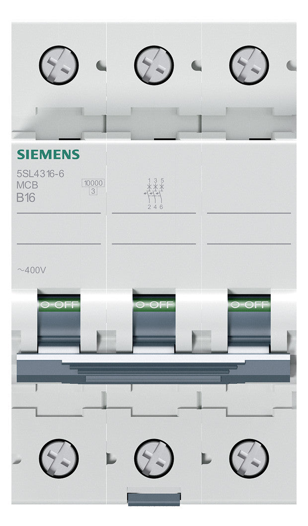SIEMENS Leitungsschutzschalter UC B 16A 5SL4316-6 3p 400V 3TE 50Hz IP20