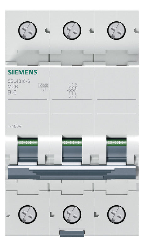 SIEMENS Leitungsschutzschalter UC B 16A 5SL4316-6 3p 400V 3TE 50Hz IP20