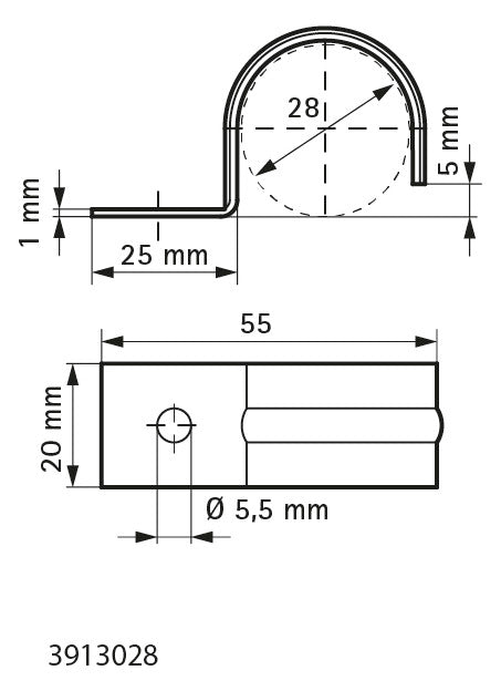 Walraven Befestigungsschelle einfach ev 28 mm für Fußbodenrohr | 3913028