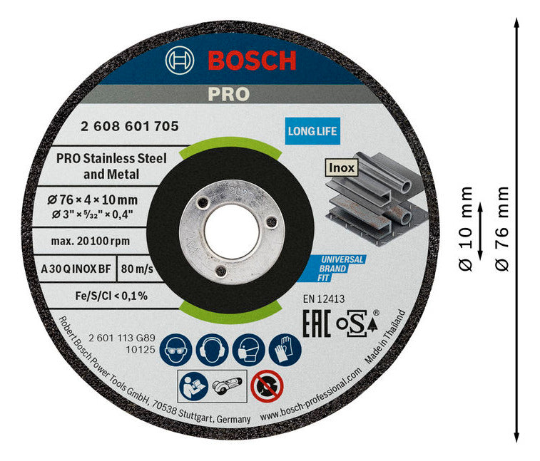 BOSCH-EW Schleifscheibe 76x4mm f.Metall 2608601705
