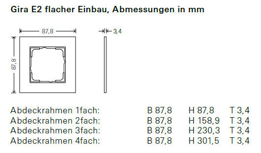 GIRA Rahmen 3f sw mt Kst E2 0213095