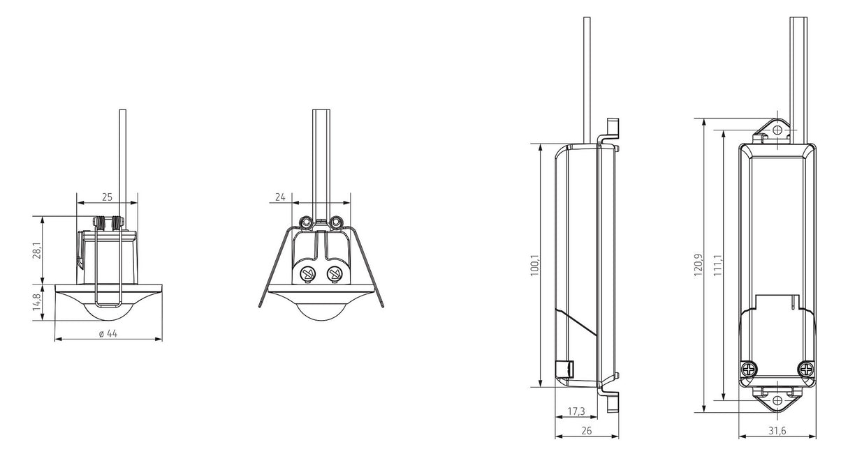 THEBEN Bewegungsmelder 360° UP ws BWM thePiccola S360-100 DE WH IP21 1150W