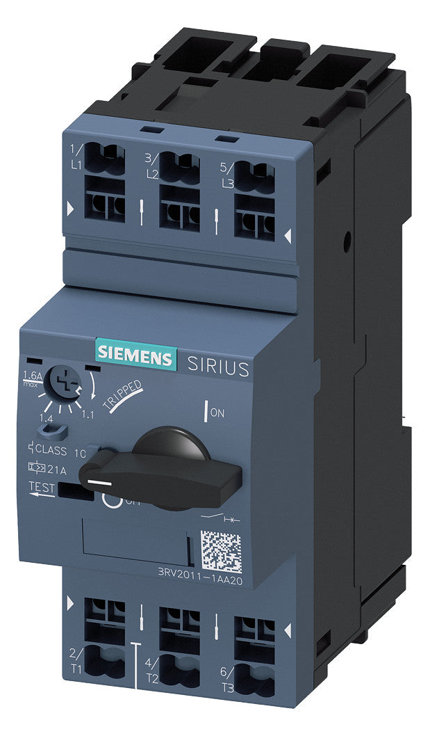 SIEMENS Motorschutzschalter 3p 1,1-1,6A 3RV2011-1AA20 1,6A/Iu 690V Einb IP20