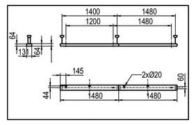 RIDI LED-Deckenanbauleuchte 34W 4000K ws ABRFB1480NDWS840M9S0500 4897lm Konv