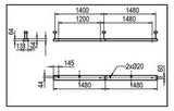 RIDI LED-Deckenanbauleuchte 34W 4000K ws ABRFB1480NDWS840M9S0500 4897lm Konv